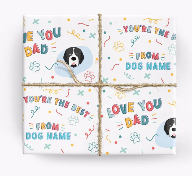 Love You Dad: Personalized {breedFullName} Wrapping Paper